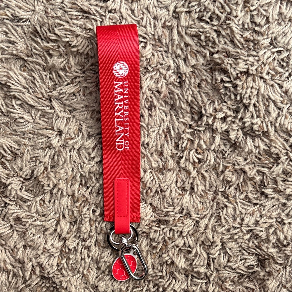 Red University of Maryland Lanyard Keychain